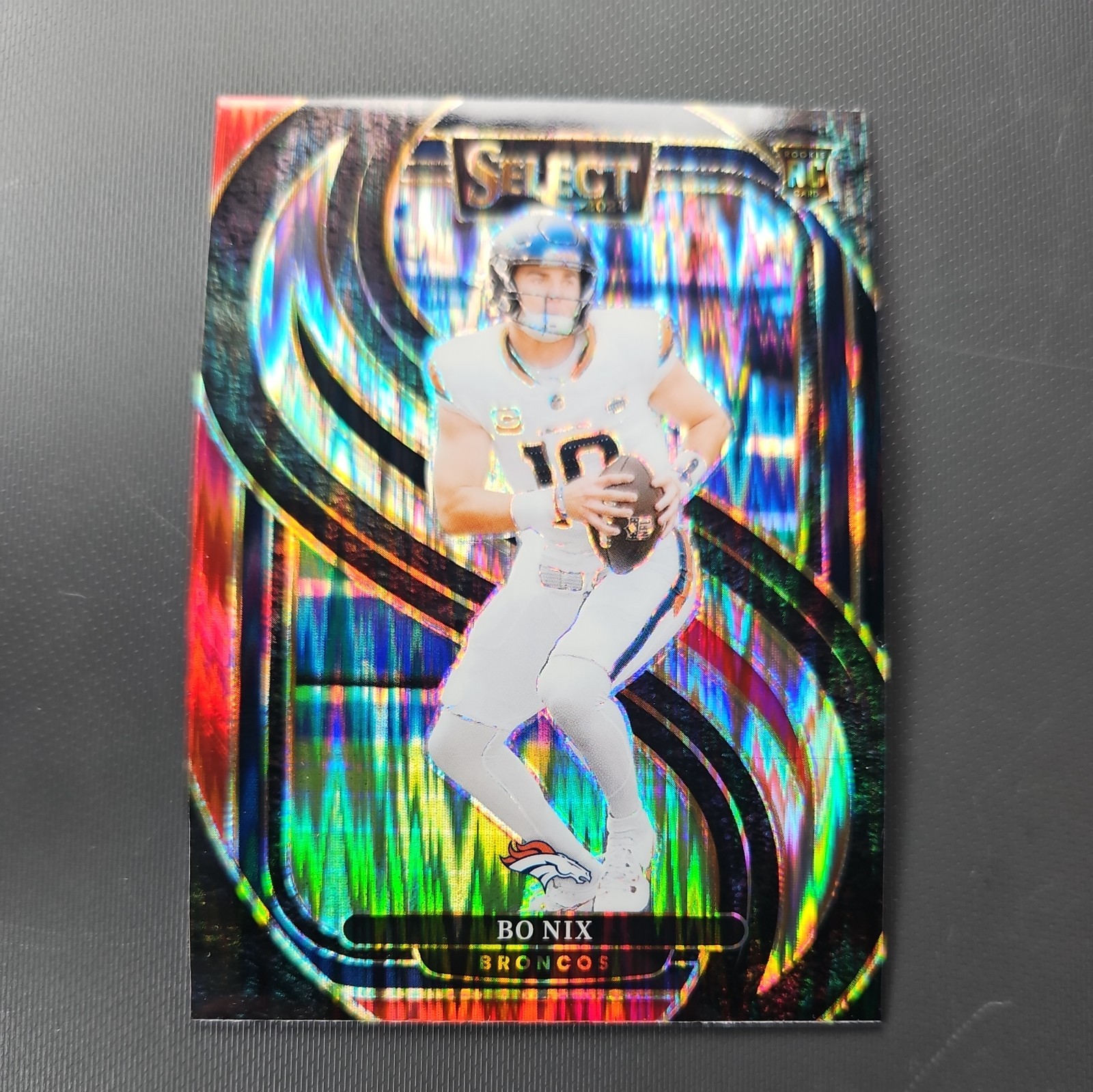 2024 Panini Select - Premier Level Bo Nix #117 Black & Red Shock Prizm (RC)