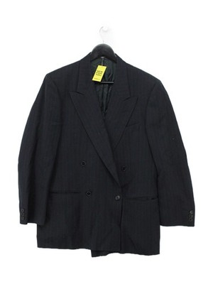 Valentino Herren Blazer XL schwarz gestreift 100% Wolle Mantel