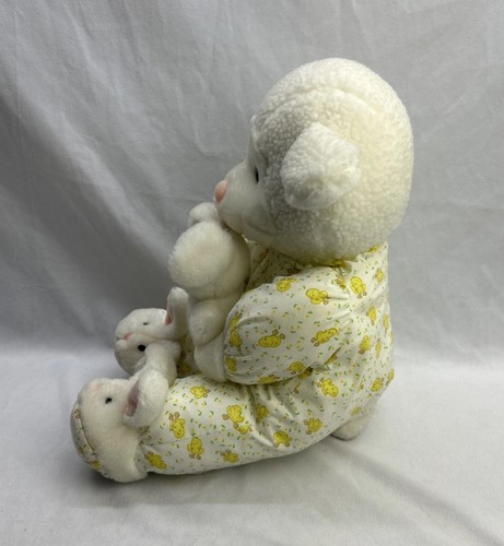 Vintage Plush Creations Inc Lamb w Bunny Stuffed Animal Chick Pajamas w Slippers - Picture 2 of 9
