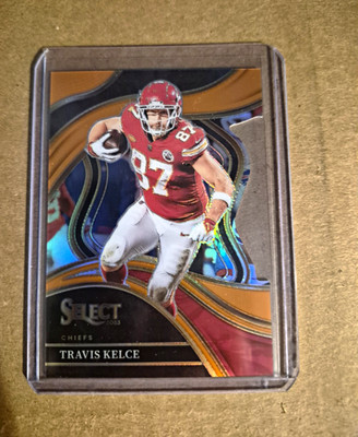 2023 Panini Select - Club Level Travis Kelce #215 Orange Prizm Die-Cut /399
