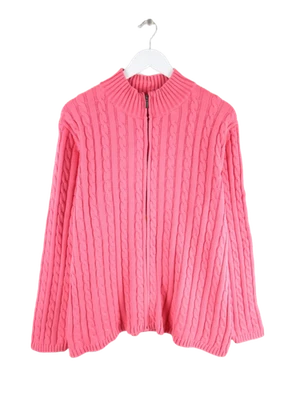 L.L. Bean 00s Cable Knit Strickjacke Pink XXL Herren - Bild 1 von 4