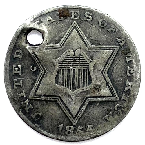 1855-P Three Cent Silver — photo from the most recent tracked eBay sale