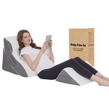 Wedge Pillow Set for After Surgery     4PCS Orthopedic Bed Wedge Pillows for Sl
