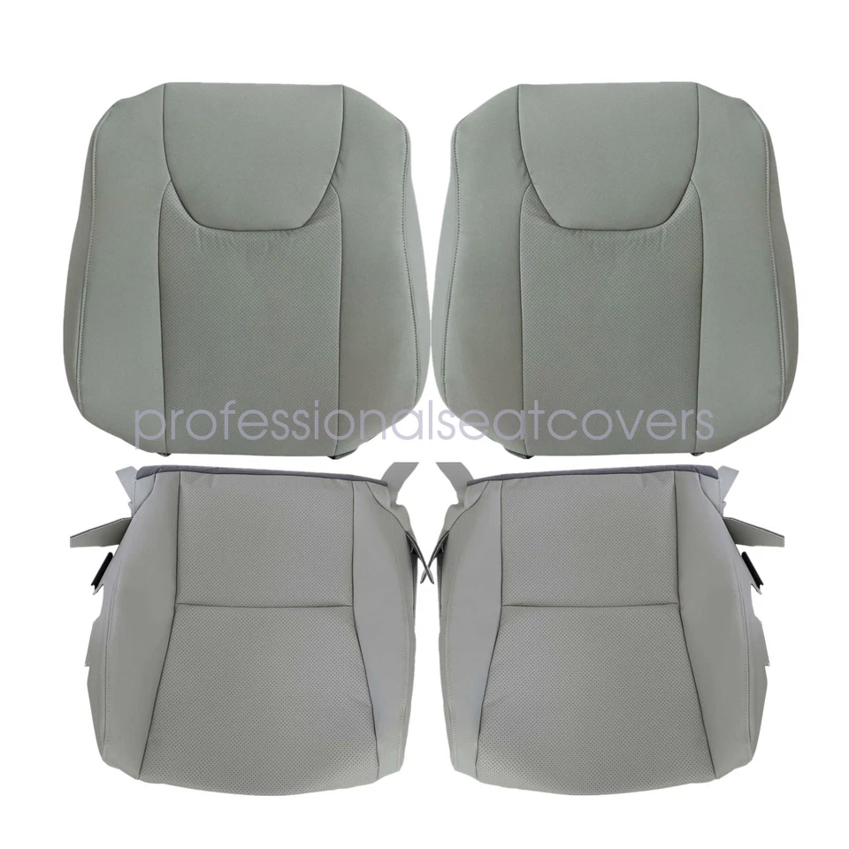 Front Bottom & Top Replacement Seat Cover Fits 2010-15 Lexus RX350 RX450h Gray - Image 2 of 4