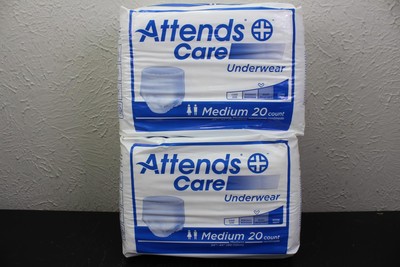 Pack Of 2 Attends Care Incontinence Brief M Poly Briefs APV20 Heavy 20 Ct