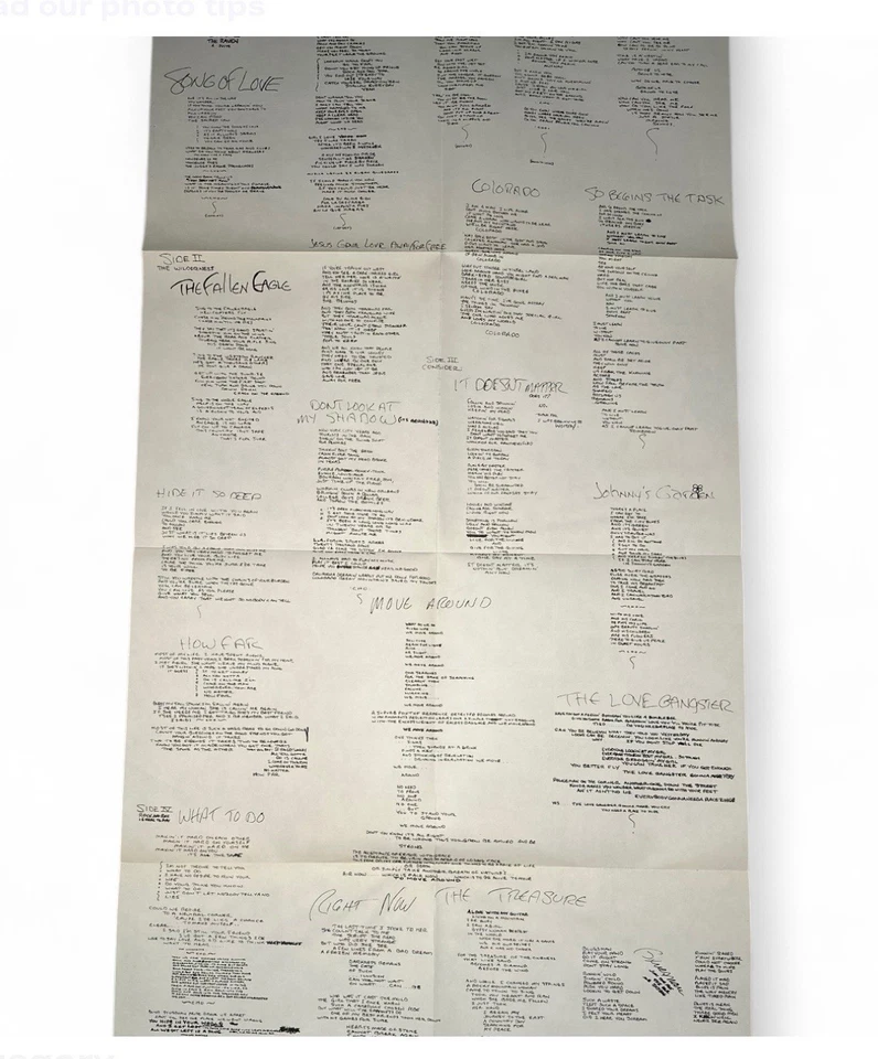 STEPHEN STILLS MANASSAS DOUBLE VINYL + HANDWRITTEN SIGNED LYRIC POSTER - Image 4 of 4