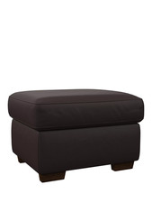 John Lewis Camden Leather Storage Footstool, Dark Leg, Matt Chocolate