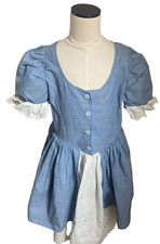 Vintage Handmade Girls Dress Storybook Prairie Style CottageCore Eyelet Size 4