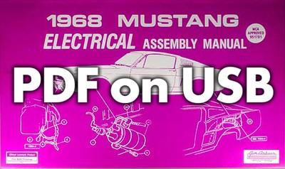 1968 COLORIZED MUSTANG Wiring And Vacuum Diagrams Manual (USB) USB10018