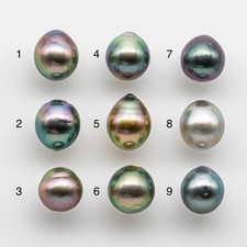 10-11mm Undrilled Drop Tahitian Pearl in High Luster and Natural Color with Min