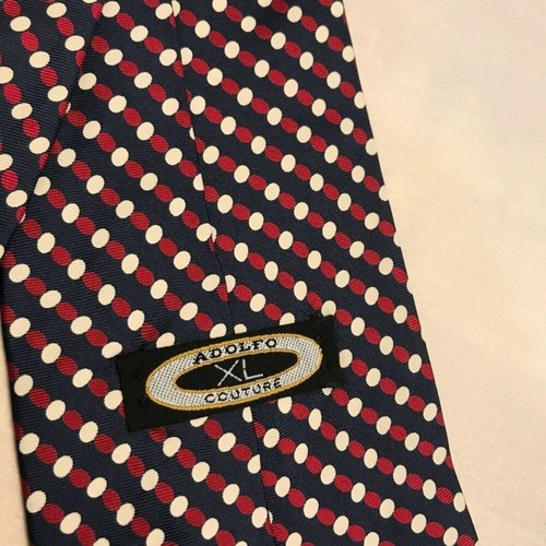 #1222 Vintage Krawatte Adolfo Couture X Long Polka Dot Print - Bild 2 von 4