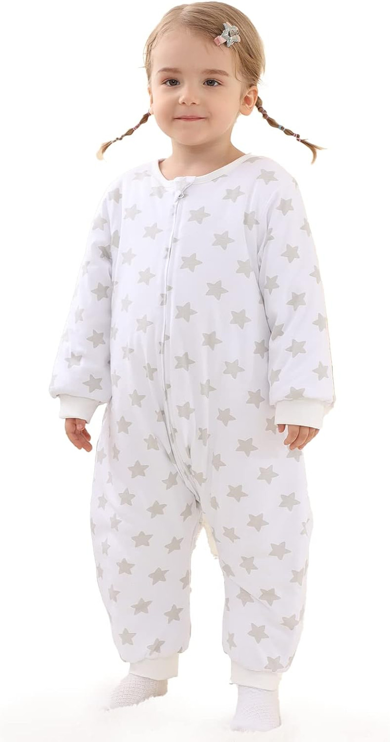 Sacos de dormir para niños pequeños, saco de dormir de invierno con patas 2,5 TOG, suave portátil para bebé Bla