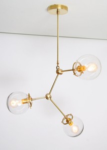 Modern Br Globe Chandelier Lighting Fixture 3 Clear Gl Globes Image Is Loading Modern Br Globe Chandelier Lighting Fixture 3 Clear
