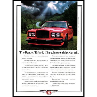 1989 Bentley Turbo R Luxury Sports Sedan Vintage Print Ad Nature Clouds ...