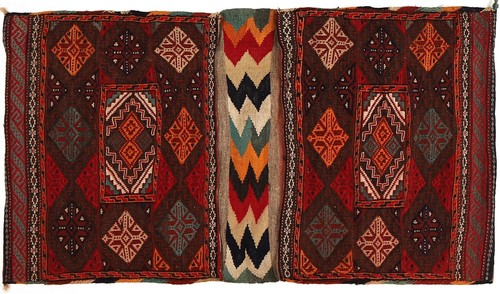 Arabian Show Horses Saddle Bag Hand Knotted By Afghan Artisan Woolen Area Rug - Picture 2 of 4