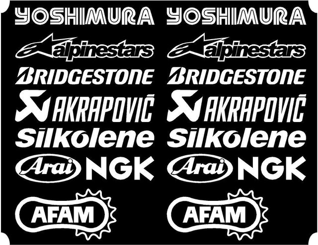 Stickers 200mm 16 X Fluorescent Yellow Belly Pan Fairing Sponsor Logo Decals