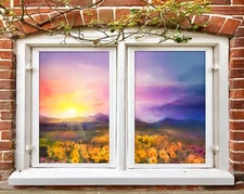 3D Flower Bush A637 Window Film Print Sticker Cling Stained Glass UV Sinsin