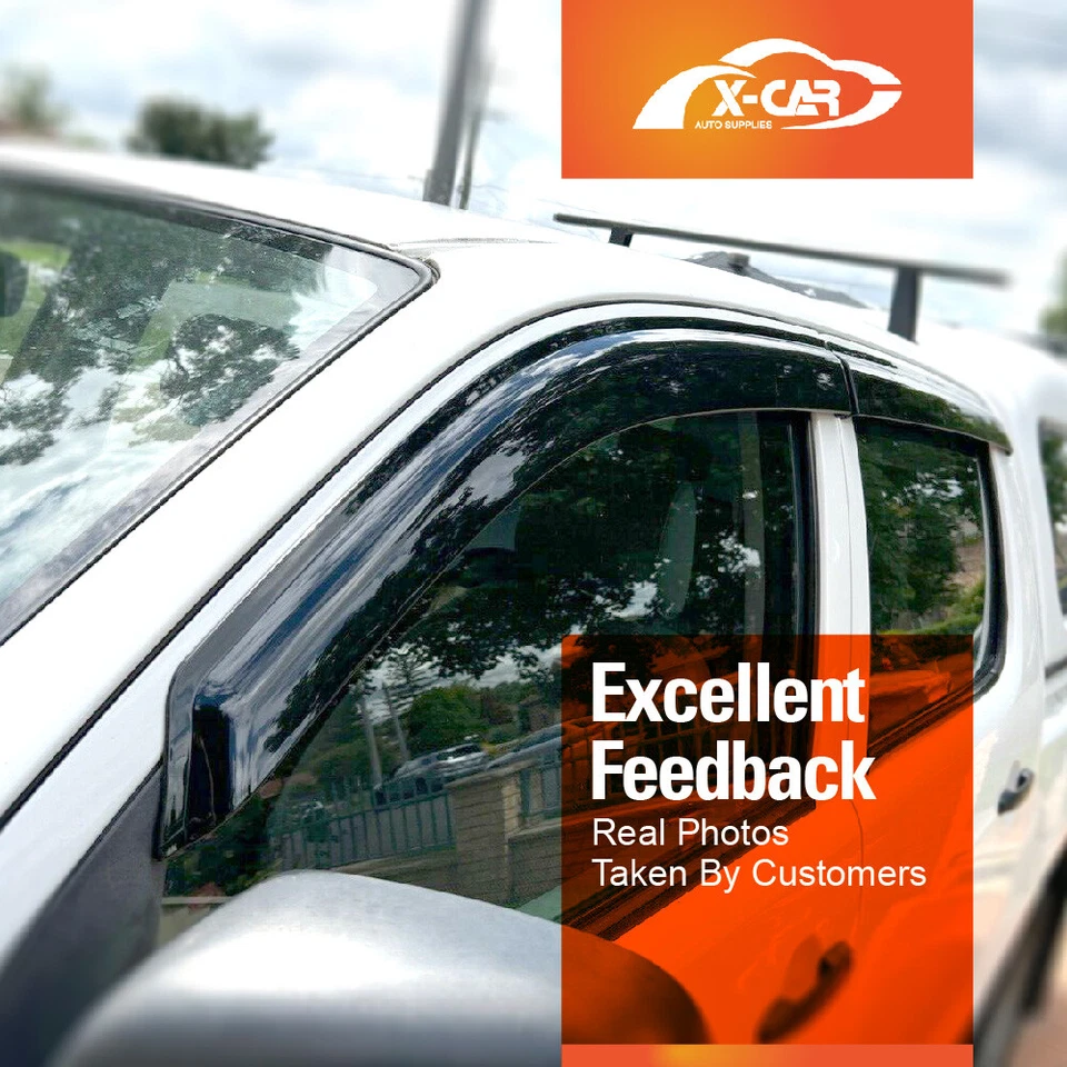 Protectores contra la intemperie parasoles viseras de ventana para Toyota Hilux doble cabina 2005-15 Foto 3 de 4