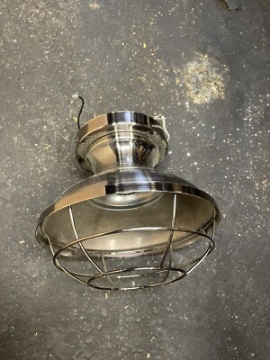 Rustic  caged light fixture, Eddison style, tested and working, single bulb