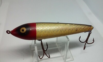 Leurre Vintage Heddon ZARAGOSSE Tête Rouge 4 1/4 – Bois Topwater Eau Douce