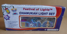 Festival of Lights Chanukah Light Set Stars Dreidels  Menorahs 