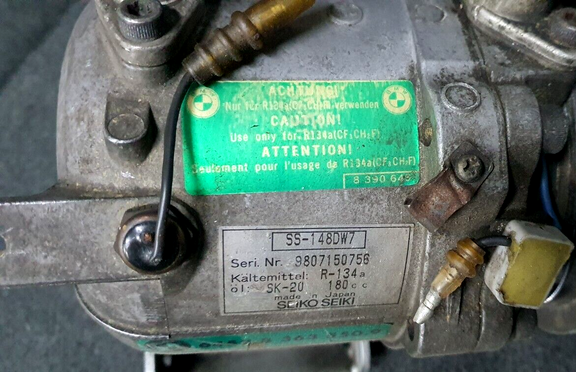 88-92 BMW E30 E24 E34 A/C Compressor 64528363550 Seiko/Seiki 88-92 BMW E30 E24 E34 A/C Compressor 64528363550 Seiko/Seiki