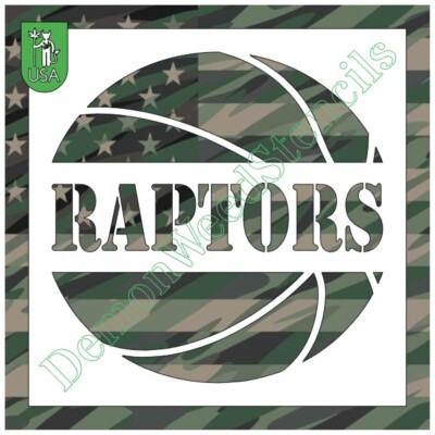 4''x4'' Clear Plastic Stencil - Raptors Basketball (MCA150) (.007'')