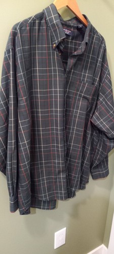 Roundtree & Yorke Plaid Shirt Long Sleeve Easy Care Green 2XL - Picture 5 of 9