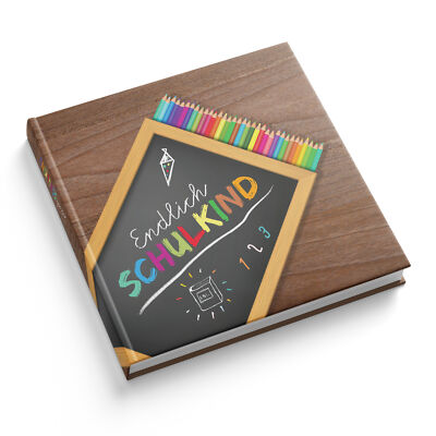 itenga Gästebuch Einschulung Schulkind 88 Seiten Motiv Tafel 21 x 21 cm Album