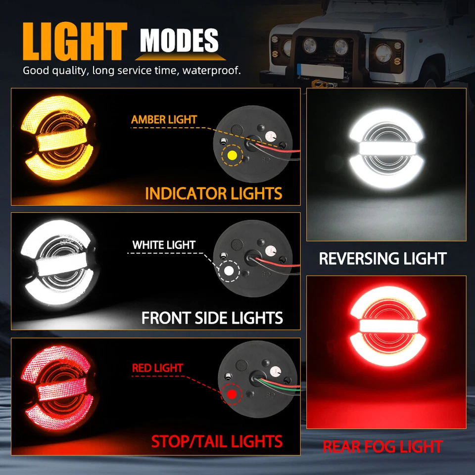 For Land Rover Defender 90/110 Defender Complete Led Headlight Fog Upgrade Kit - Image 3 of 4