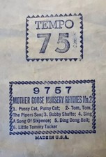 QRS player piano rule 9757 Mother Goose nursery rhymes NO 2