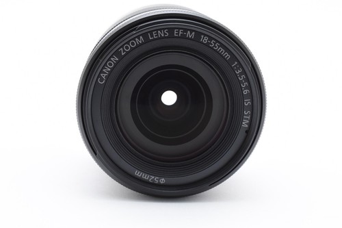 Exc Canon Zoom Lens EF-M 18-55mm f3.5-5.6 IS STM Black w/Hood Direct 573 - Picture 2 of 10