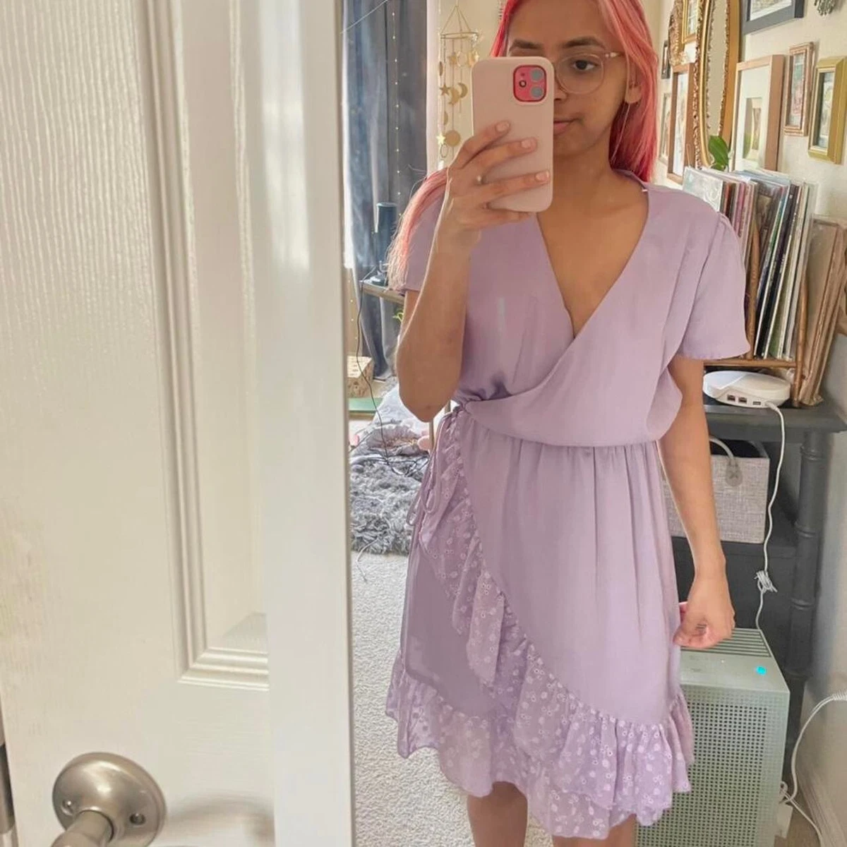 Lavender wrap dress top