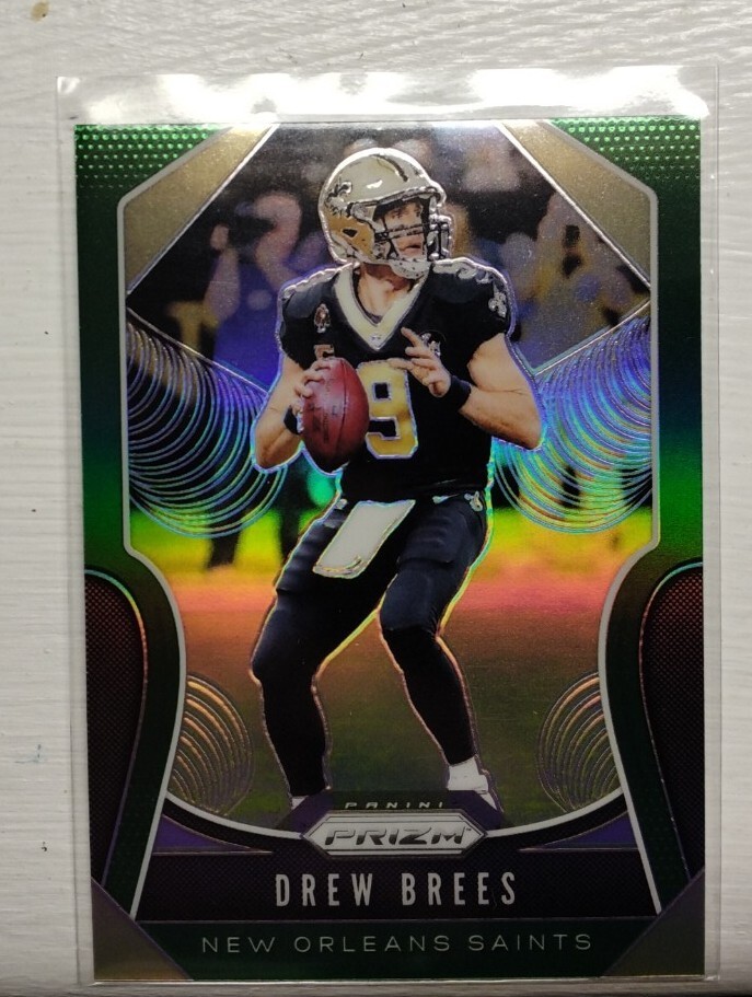 Drew Brees 2019 Panini Prizm #186 Green Prizm.