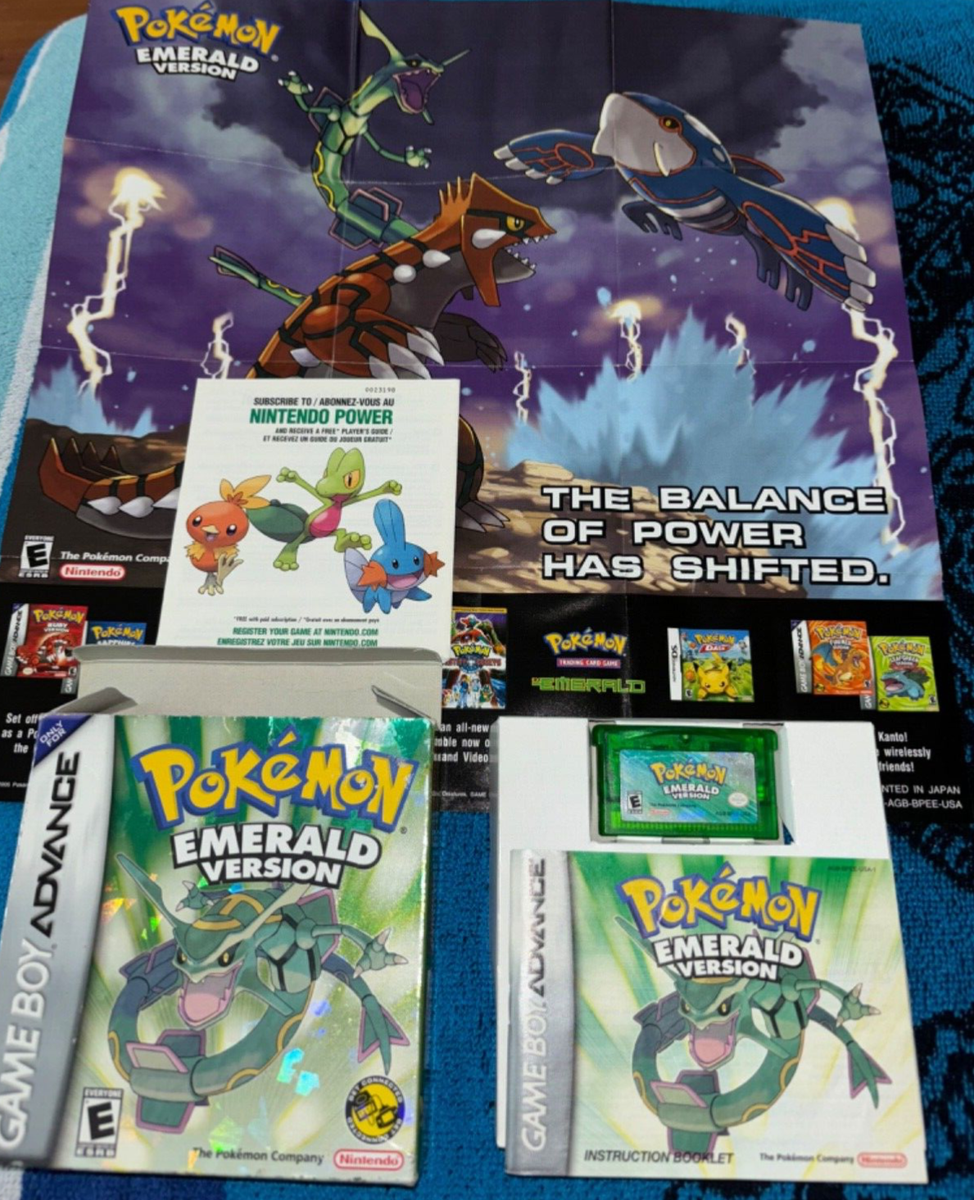 pokemon emerald cib with poster and nintendo power leaflet CIB USA