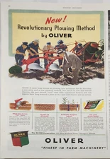 1946 Oliver Farm Machinery Corporation Vintage Ad Revolutionary Plowing method