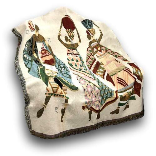 DaDa Bedding Dancing Women African Kwanzaa Woven Tapestry Throw Blanket, 50 x 60 - Picture 2 of 6