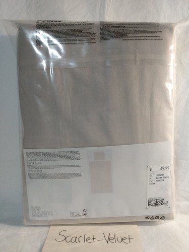 NIP H&M HOME Twin Duvet Cover Set Washed Sateen Cotton Sheet 270TC Beige - Picture 2 of 4