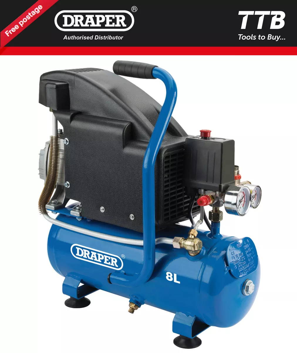Draper Air Compressor 8L 0.75kW 24975