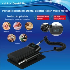Dental Lab Micro Motor Electric Micromotor Polishing Unit + 35K RPM Handpiece