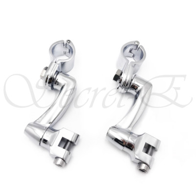 Chrome 1.5'' Engine Guard Foot Peg Mounts Clamps For Harley Triumph Kawasaki Hond