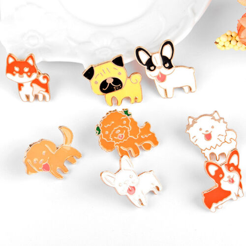 1Pc Cute Cartoon Lovely Animal Puppy Dog Metal Enamel Brooch Pins Jewelry Gifts - Picture 1 of 18