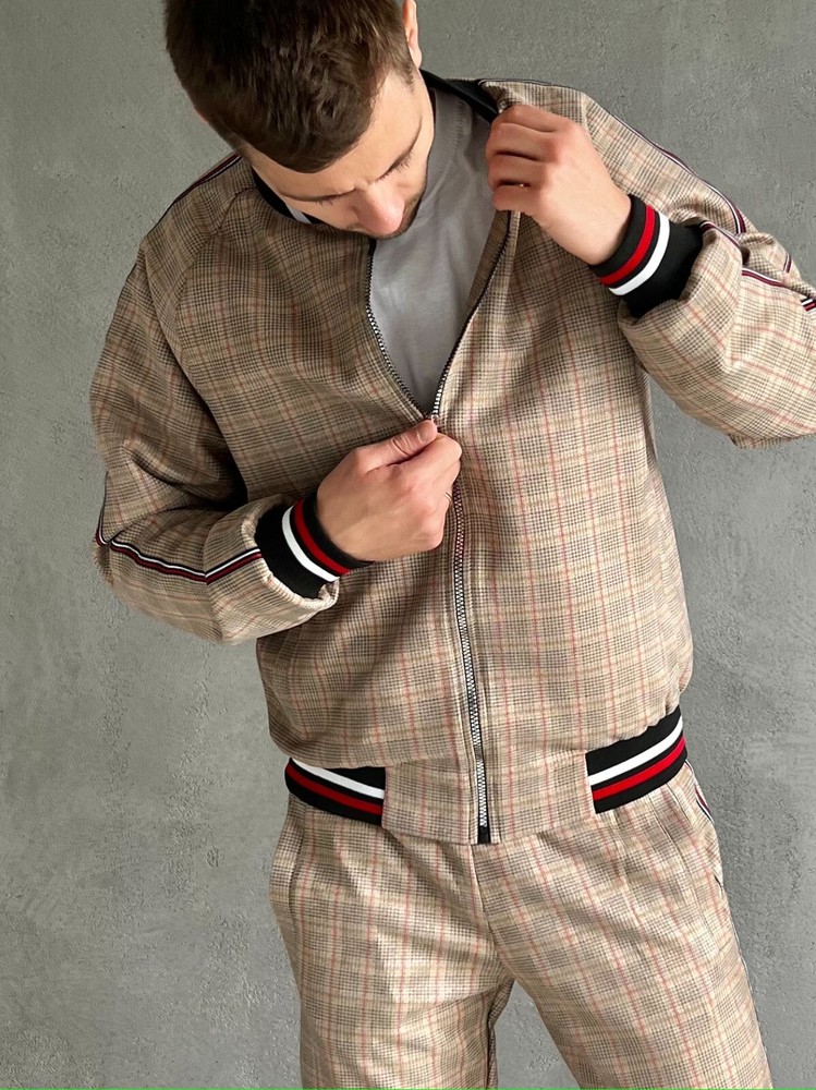 Men's Tartan Tracksuit Set in S M L XL 2XL Sizes