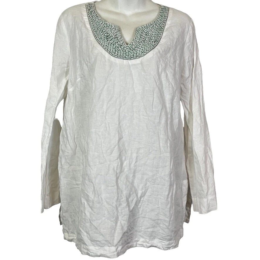 Kenar Linen Blouse Tops for Women