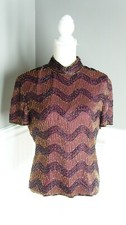 NWT Papell Boutique Evening 100 Silk Beaded Evening Wear Blouse Top Size XL