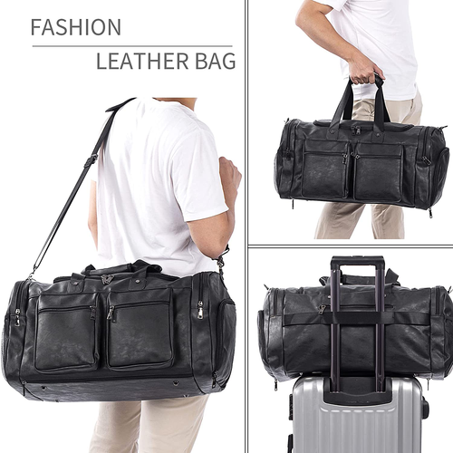 Women's Weekender Travel Duffel Bag - Overnight Tote with Shoe Compartment, Gym - Picture 6 of 7