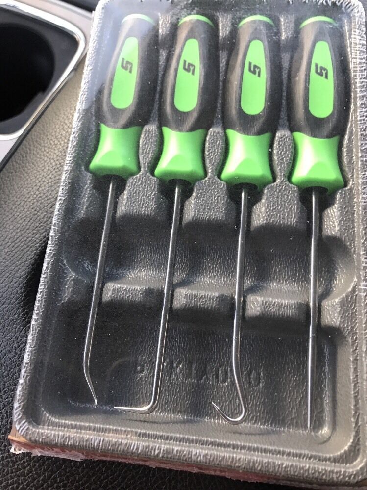 Snap-on Tools USA 4pc Green Mini Soft Grip Awl Hook Pick Set