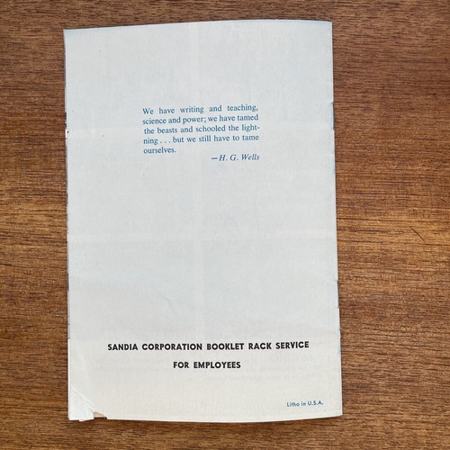 1954 Sandia Corp Booklet Lightning and You - Picture 4 of 4