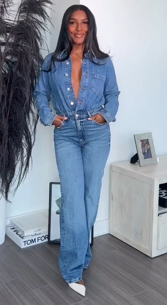 Long Sleeve Zara Denim Overalls ZARA Women's Blue Denim Long - Main Image