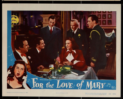 FOR THE LOVE OF MARY 1948 Durbin O'Brien Taylor Lynn Collins Haas LOBBY CARD